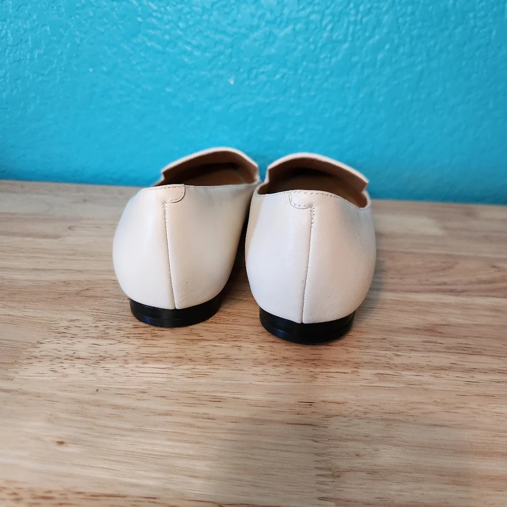 Nine West Elegant Cream Leather‎ Upper Loafers Flats for Women WNABAY, Size 8.5